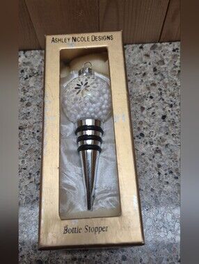 Ashley Nicole Designs Snowflake Glass Ornament Bottle Stopper Christmas Holiday